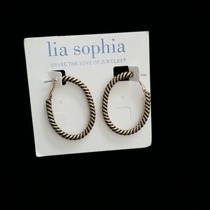 Lia Sophia Gold Twist Hoops - NWT
